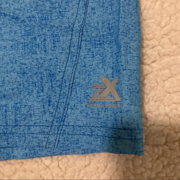 Men’s ZeroXposur blue tropical swim trunks - Picture 5 of 7